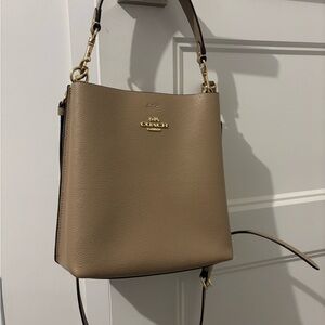 Coach Beige Leather Shoulder Bag